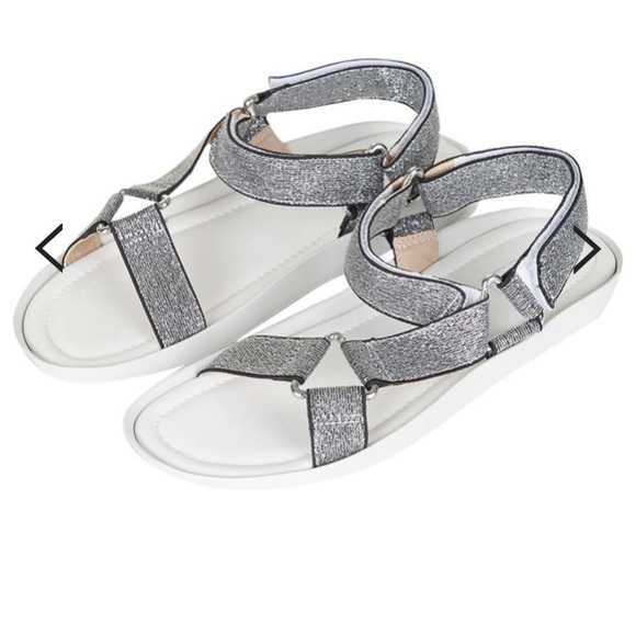 white sporty sandals